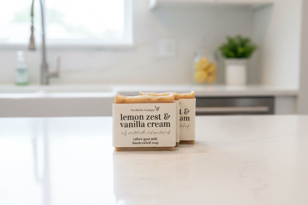 Lemon Zest & Vanilla Cream | Tallow Goat Milk Bar Soap