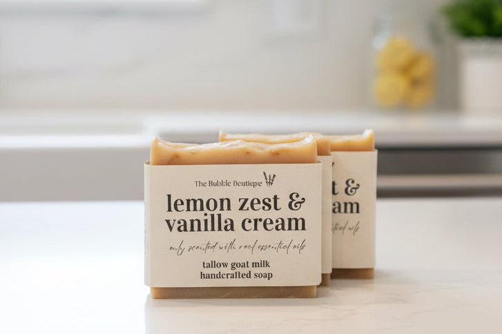 Lemon Zest & Vanilla Cream | Tallow Goat Milk Bar Soap