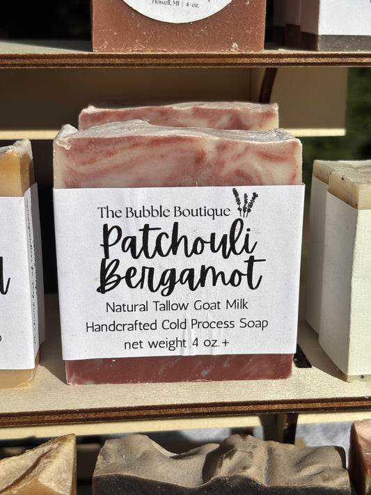 Patchouli + Bergamot Tallow Goat Milk Soap